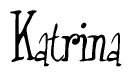 The image contains the word 'Katrina' written in a cursive, stylized font.