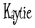 The image is a stylized text or script that reads 'Kaytie' in a cursive or calligraphic font.
