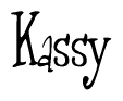 The image is a stylized text or script that reads 'Kassy' in a cursive or calligraphic font.