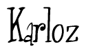 The image is a stylized text or script that reads 'Karloz' in a cursive or calligraphic font.