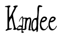 The image contains the word 'Kandee' written in a cursive, stylized font.