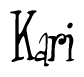 The image is of the word Kari stylized in a cursive script.