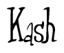 The image is of the word Kash stylized in a cursive script.
