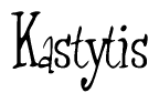 The image contains the word 'Kastytis' written in a cursive, stylized font.