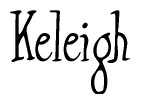 The image is of the word Keleigh stylized in a cursive script.