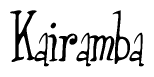 The image contains the word 'Kairamba' written in a cursive, stylized font.