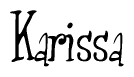 The image contains the word 'Karissa' written in a cursive, stylized font.