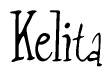 The image is of the word Kelita stylized in a cursive script.