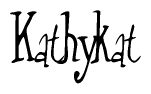 The image is a stylized text or script that reads 'Kathykat' in a cursive or calligraphic font.