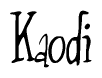 The image is of the word Kaodi stylized in a cursive script.