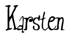 The image is a stylized text or script that reads 'Karsten' in a cursive or calligraphic font.