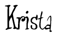 The image is of the word Krista stylized in a cursive script.