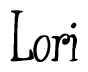 The image contains the word 'Lori' written in a cursive, stylized font.