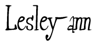The image contains the word 'Lesley-ann' written in a cursive, stylized font.