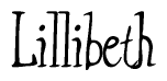 The image is of the word Lillibeth stylized in a cursive script.