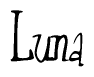 The image is a stylized text or script that reads 'Luna' in a cursive or calligraphic font.