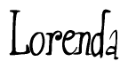 The image is of the word Lorenda stylized in a cursive script.
