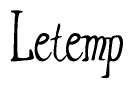 The image is of the word Letemp stylized in a cursive script.