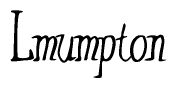 The image is of the word Lmumpton stylized in a cursive script.
