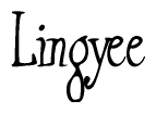 The image is of the word Lingyee stylized in a cursive script.