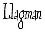 The image contains the word 'Llagman' written in a cursive, stylized font.