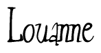 The image is of the word Louanne stylized in a cursive script.