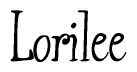 The image is of the word Lorilee stylized in a cursive script.