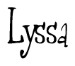 The image contains the word 'Lyssa' written in a cursive, stylized font.