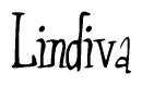 The image is a stylized text or script that reads 'Lindiva' in a cursive or calligraphic font.
