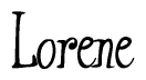 The image is of the word Lorene stylized in a cursive script.