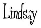 The image is of the word Lindsay stylized in a cursive script.