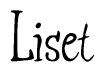The image is of the word Liset stylized in a cursive script.