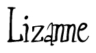 The image is a stylized text or script that reads 'Lizanne' in a cursive or calligraphic font.