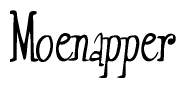 The image is of the word Moenapper stylized in a cursive script.
