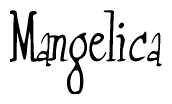 The image contains the word 'Mangelica' written in a cursive, stylized font.