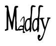 The image contains the word 'Maddy' written in a cursive, stylized font.