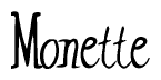 The image is of the word Monette stylized in a cursive script.