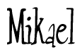 The image contains the word 'Mikael' written in a cursive, stylized font.