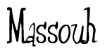 The image contains the word 'Massouh' written in a cursive, stylized font.