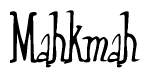 The image is a stylized text or script that reads 'Mahkmah' in a cursive or calligraphic font.
