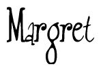 The image is a stylized text or script that reads 'Margret' in a cursive or calligraphic font.