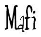 The image contains the word 'Mafi' written in a cursive, stylized font.