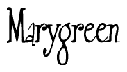 The image is of the word Marygreen stylized in a cursive script.