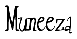 The image contains the word 'Muneeza' written in a cursive, stylized font.
