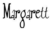 The image contains the word 'Margarett' written in a cursive, stylized font.