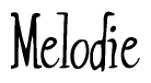 The image is a stylized text or script that reads 'Melodie' in a cursive or calligraphic font.