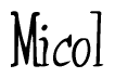 The image is of the word Micol stylized in a cursive script.