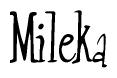 The image is of the word Mileka stylized in a cursive script.
