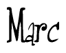 The image contains the word 'Marc' written in a cursive, stylized font.