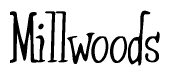 The image is a stylized text or script that reads 'Millwoods' in a cursive or calligraphic font.